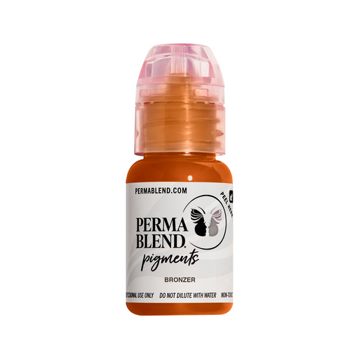 Perma Blend Bronzer 15ml bottle – warm caramel brown PMU eyebrow pigment