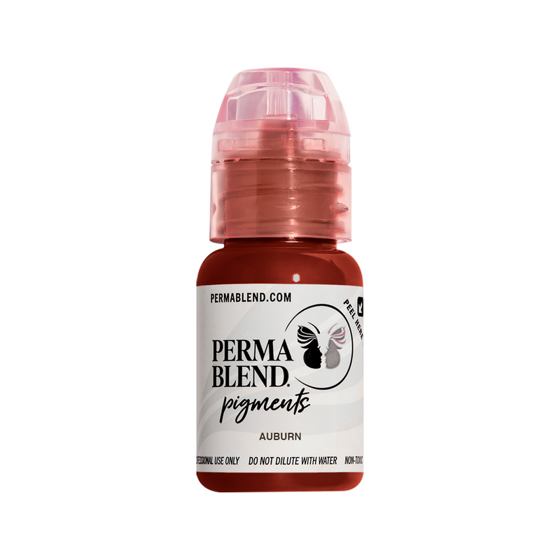 Perma Blend Auburn 15ml bottle – warm reddish brown PMU eyebrow pigment