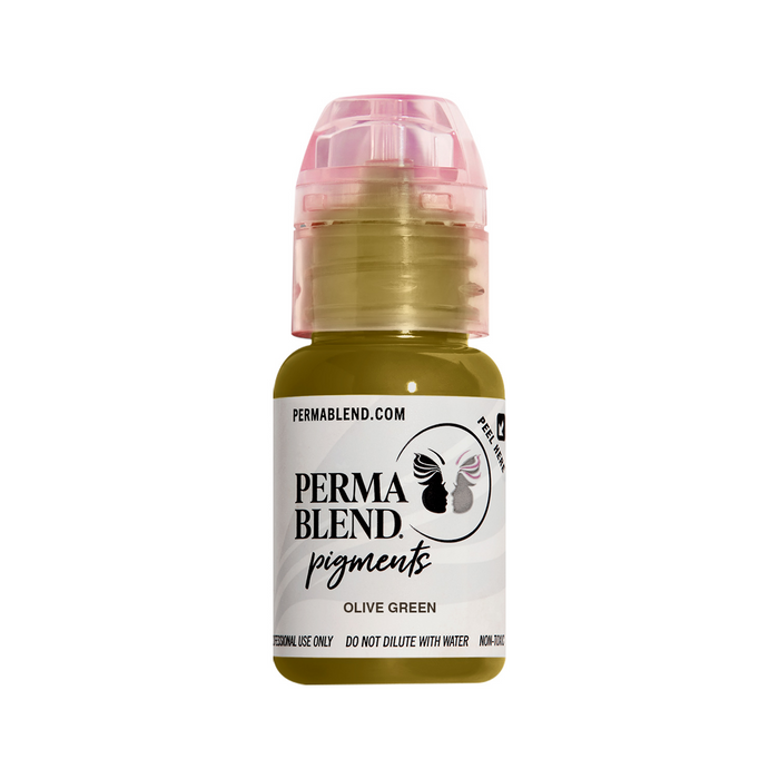 Perma Blend Olive Green 15ml bottle – cool olive green PMU corrector & blonde pigment