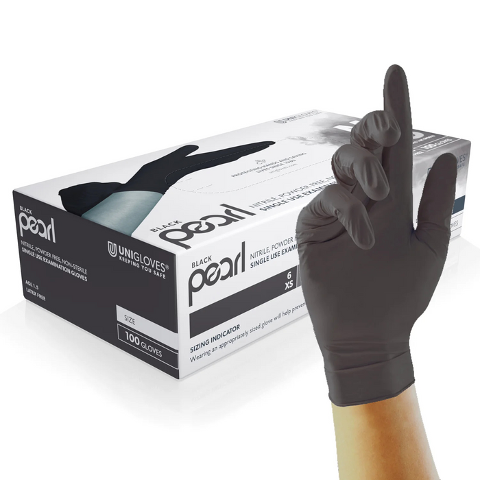 Unigloves Black Pearl Nitrile Gloves (Various Sizes)