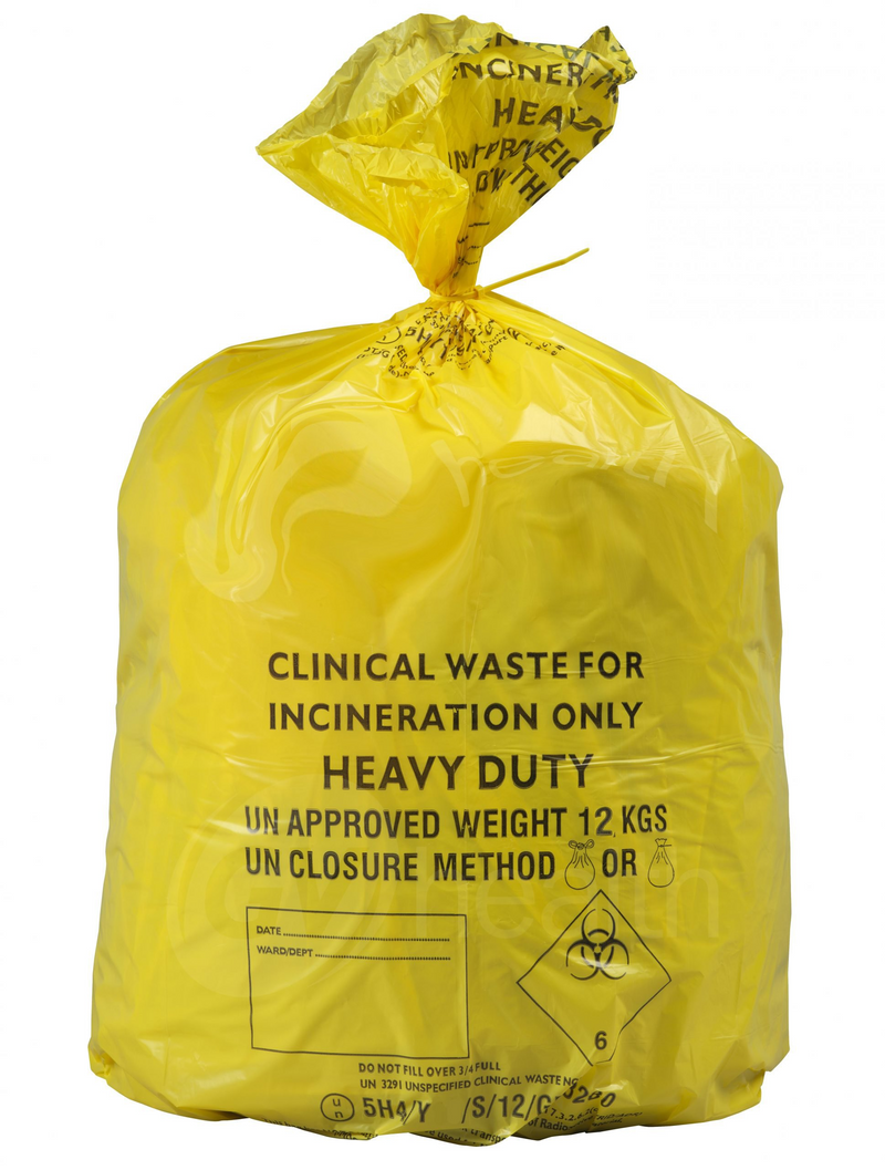 Yellow Duty Clinical Waste Bags  (Various Sizes) - DISCONTINUED