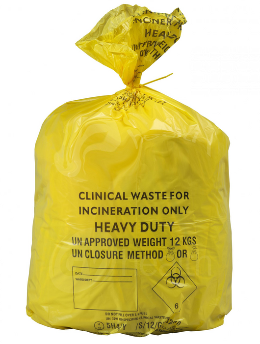 Yellow Duty Clinical Waste Bags  (Various Sizes)