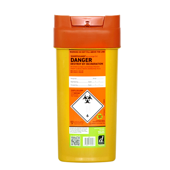 Sharpsguard Orange Sharps Bin (Various Sizes)