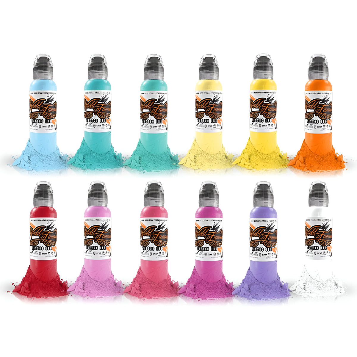 World Famous Ink Pastel Colour Set of 12 x 30ml (1oz) — Monsters Ink