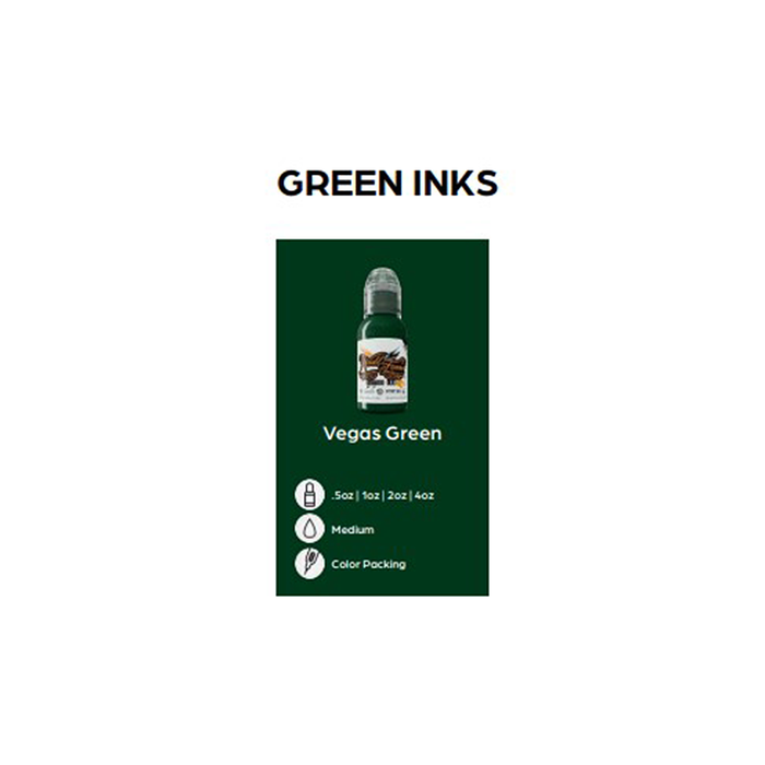 World Famous Ink Army Green Tattoo Ink 30ml (1oz)