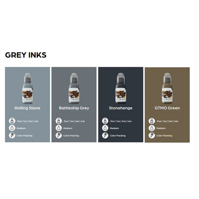 World Famous Battleship Grey Tattoo Ink 30ml (1oz)