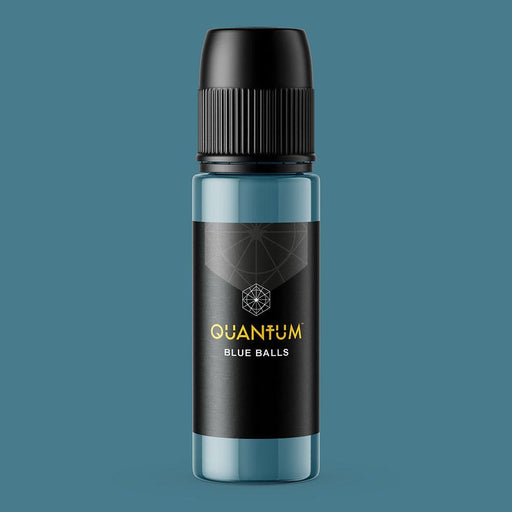 Quantum Blue Balls aqua blue tattoo ink bottle by Quantum Tattoo Inks