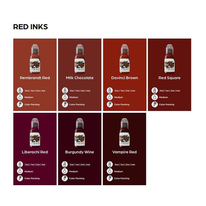 World Famous Ink United Ink Red Tattoo Ink 30ml (1oz)