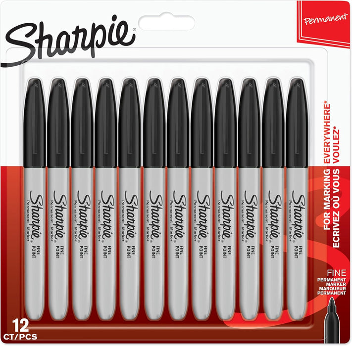 Sharpie Black Permanent Marker (Single, Pack of 5 or Pack of 12)