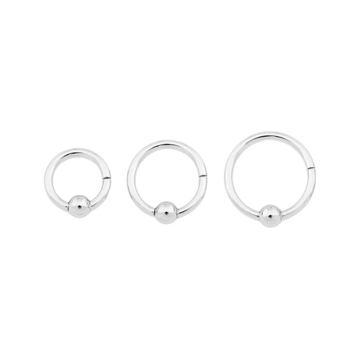 Titanium Captive Bead Hinged Clicker Ring with Ball
