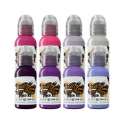 World Famous Ink Jenna Kerr Jenstones Set 30ml professional tattoo ink collection with gemstone-inspired colours