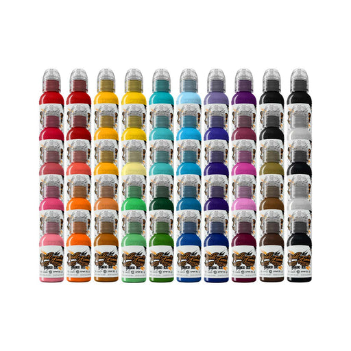 World Famous Ink 50 Colour Set 30ml professional tattoo ink collection with 50 colours