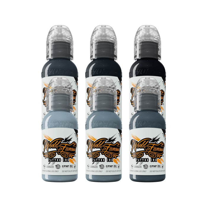 World Famous Ink A.D. Pancho Pastel Grey Set 6x30ml