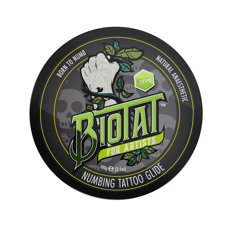 Biotat Envy Numbing Tattoo Glide – Natural Green Vegan Tattoo Process Balm (100g / 500g)