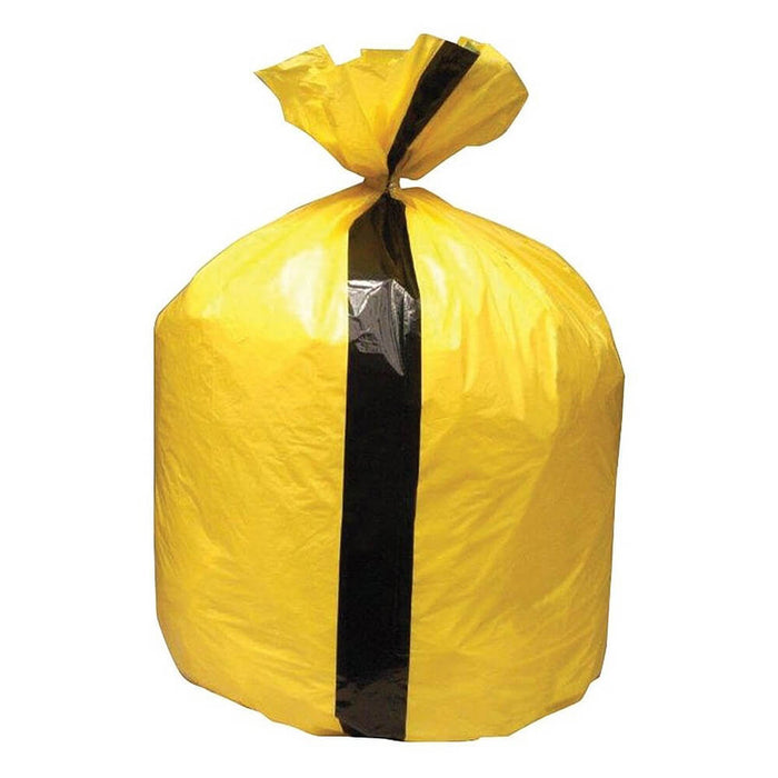 Black and Yellow Tiger Stripe Waste Sacks (50 Bags Per Roll)