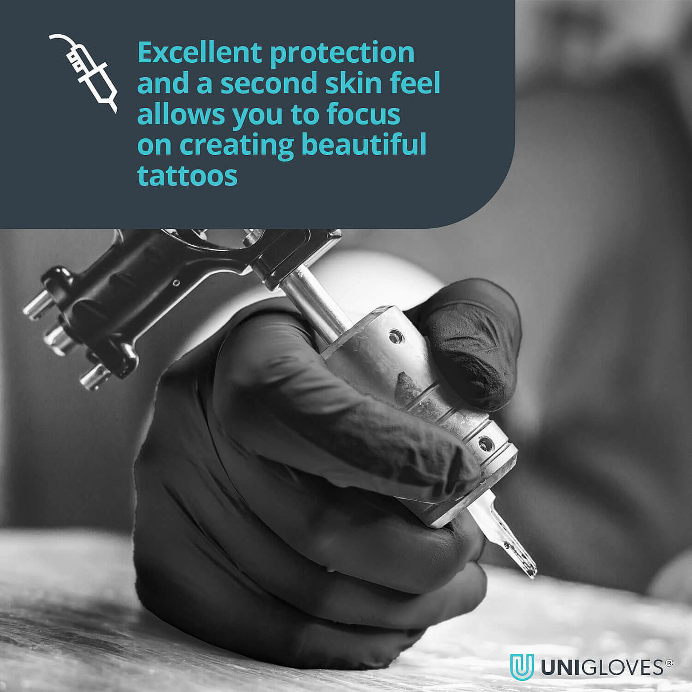 Unigloves Select Black Long Cuff Latex Gloves — Monsters Ink